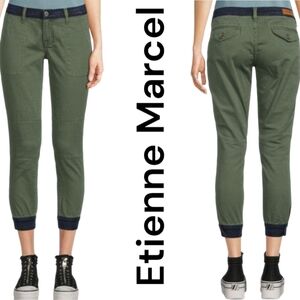Etienne Marcel Two-tone Green Blue Cropped Jeans Womens Size 27 Euc Designer
